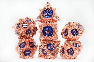 Floral Starburst: Copper Cornflower - Metal RPG Dice Set Floral Starburst: Copper Cornflower - Metal RPG Dice Set