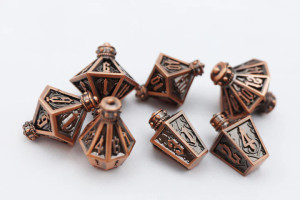 Moonlit Lantern: Coppered Flames - Metal RPG Dice Set Moonlit Lantern: Coppered Flames - Metal RPG Dice Set