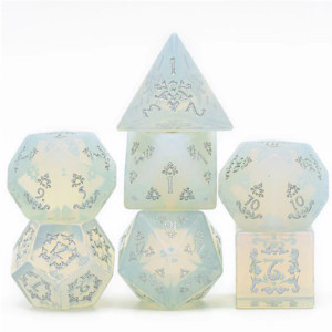Opalite and Flourish - Gemstone Engraved with Silver Opalite and Flourish - Gemstone Engraved with Silver