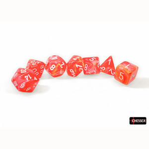 Dice Menagerie 11: Festive Polyhedral Dahlia with White Luminary 7-Die Set Dice Menagerie 11: Festive Polyhedral Dahlia with White Luminary 7-Die Set