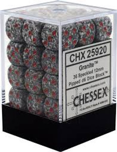 12mm d6 Dice Block (36): Speckled Granite
