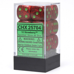 16mm d6 Dice Block (12): Speckled Strawberry