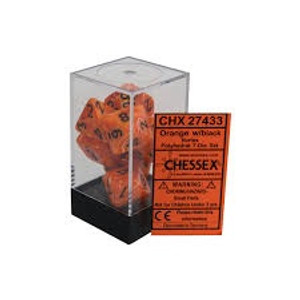 Polyhedral Dice Set (7): Vortex Orange/black Polyhedral Dice Set (7): Vortex Orange/black