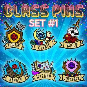 Enamel Pins: RPG Classes