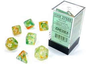 Polyhedral Dice Set (7): Nebula Spring/white Polyhedral Dice Set (7): Nebula Spring/white