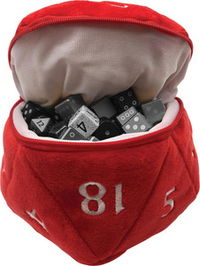 D20 Plush Dice Bag: Red D20 Plush Dice Bag: Red