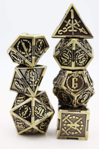 Metal RPG Dice Set: Timeworn Sword Metal RPG Dice Set: Timeworn Sword