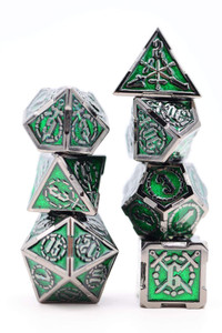 Metal RPG Dice Set: Enchanted Forest Sword Metal RPG Dice Set: Enchanted Forest Sword