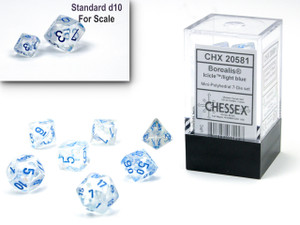 Mini-Polyhedral Dice Set: Borealis-Icicle/light blue Mini-Polyhedral Dice Set: Borealis-Icicle/light blue