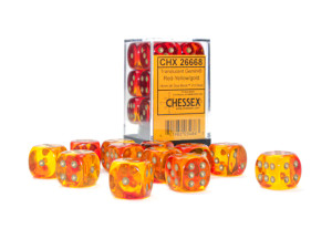 16mm d6 Dice Block (12): Gemini Translucent Red Yellow/gold 16mm d6 Dice Block (12): Gemini Translucent Red Yellow/gold