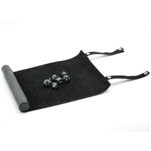 Roll-Up Dice Mat: Black Leatherette