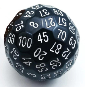 100 Sided Die: Black 100 Sided Die: Black