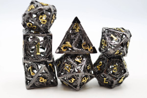 Metal RPG Dice Set: Chained Hollow Night Dragon Metal RPG Dice Set: Chained Hollow Night Dragon