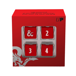 D&D Heavy Metal D6 Dice Set (4ct): Red & White D&D Heavy Metal D6 Dice Set (4ct): Red & White