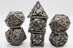Metal RPG Dice Set: Grim Scythe Grey Metal RPG Dice Set: Grim Scythe Grey