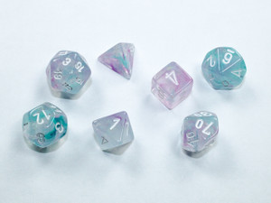 Mini-Polyhedral Dice Set: Nebula Wisteria/white Mini-Polyhedral Dice Set: Nebula Wisteria/white