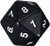 Jumbo 55mm Spindown D20: Opaque Black/White