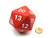 Jumbo 55mm Spindown D20: Opaque Red/White