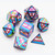 Metal RPG Dice Set: Trans Pride Flag