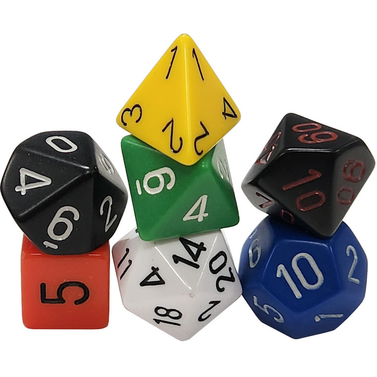 Nostalgia Opaque GM & Beginner Player Polyhedral 7-Die Set