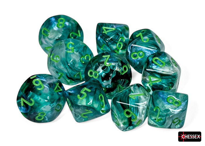 Borealis Kelp/light green Luminary Set of Ten d10s