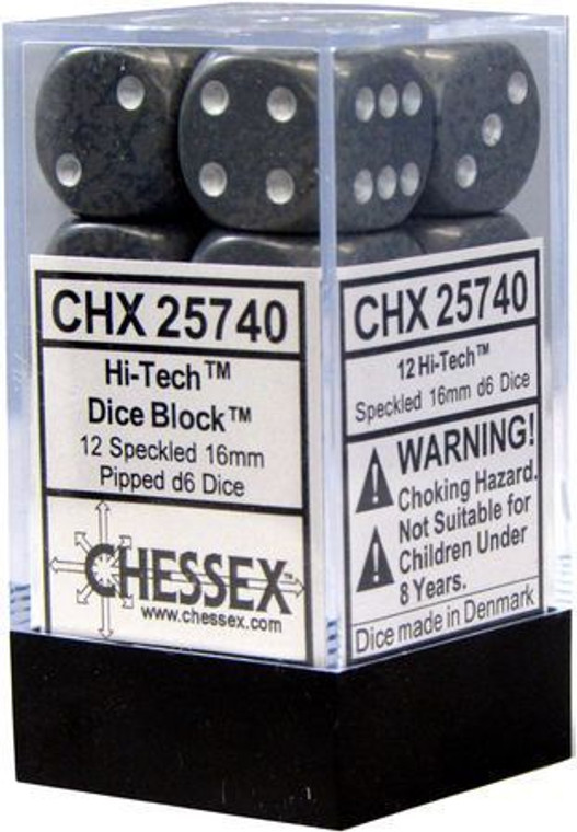 16mm d6 Dice Block (12): Speckled Hi-Tech