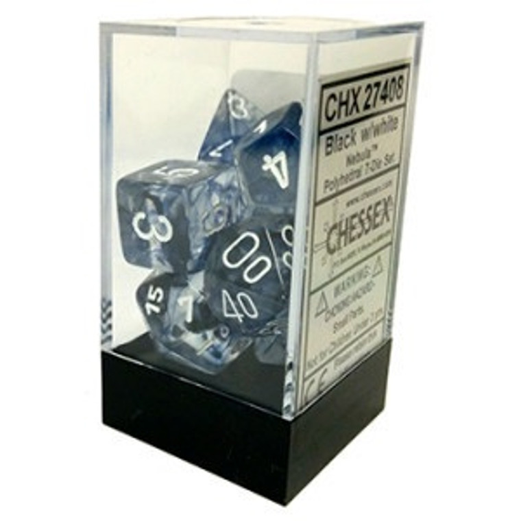 Polyhedral Dice Set (7): Nebula Black/white