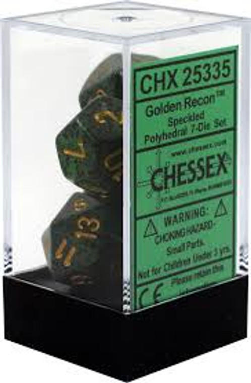 Polyhedral Dice Set: Speckled Golden Recon
