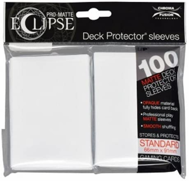 Eclipse Matte Standard Deck Protector Sleeves (100ct): Arctic White