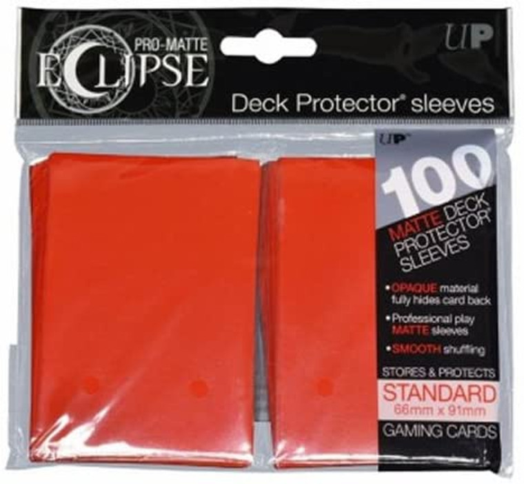 Eclipse Matte Standard Deck Protector Sleeves (100ct): Apple Red