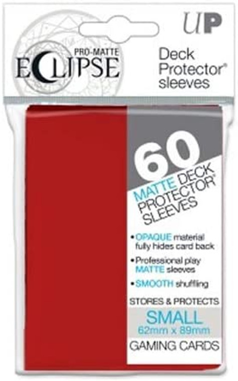 Eclipse Matte Small Deck Protector Sleeves (60ct): Apple Red