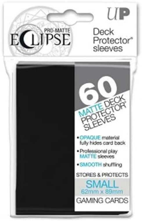 Eclipse Matte Small Deck Protector Sleeves (60ct): Jet Black