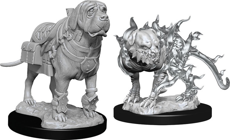 D&D Nolzur's Miniatures: Mastiff & Shadow Mastiff W11