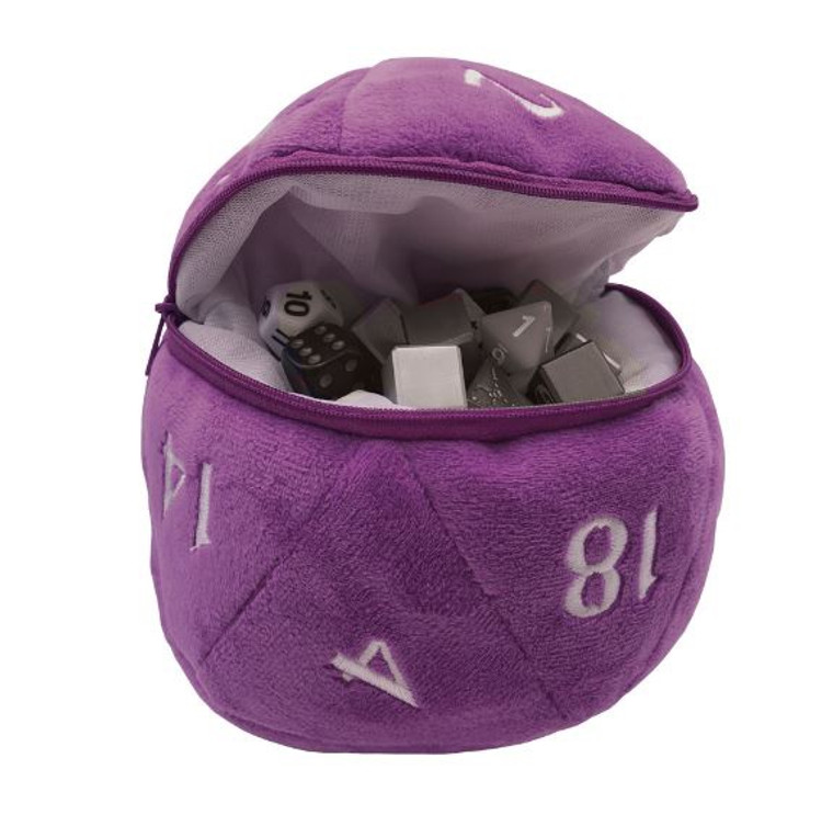 D20 Plush Dice Bag: Purple