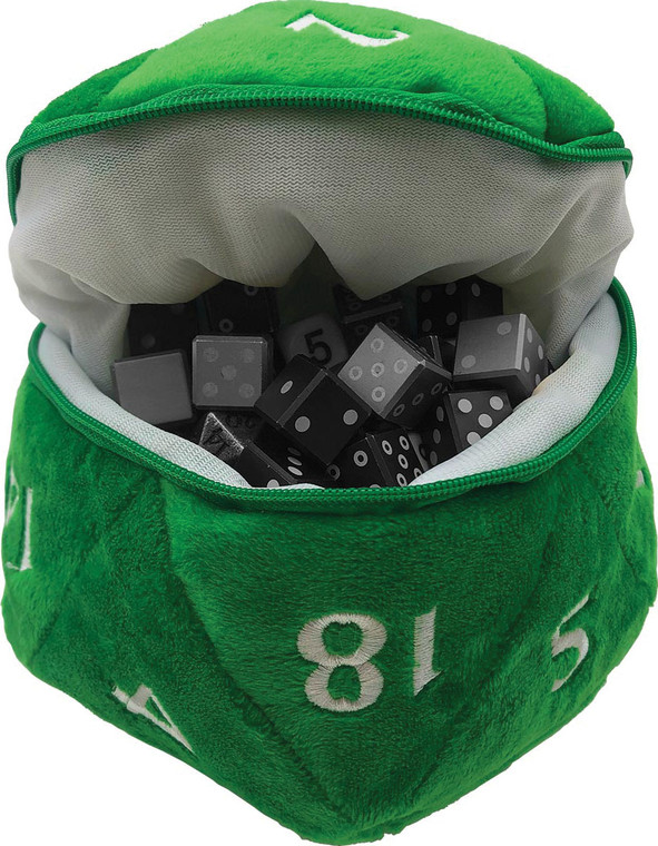 D20 Plush Dice Bag: Green