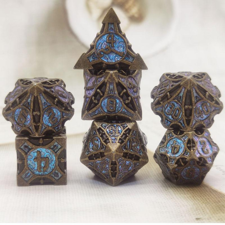 Metal RPG Dice Set: Night Sky Arrow