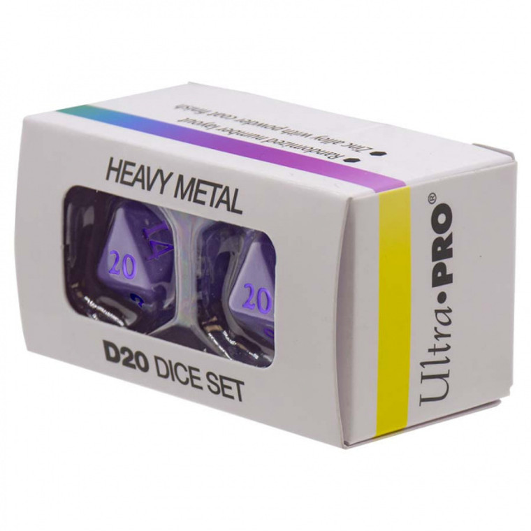 Vivid Heavy Metal D20 Dice Set (2ct): Purple