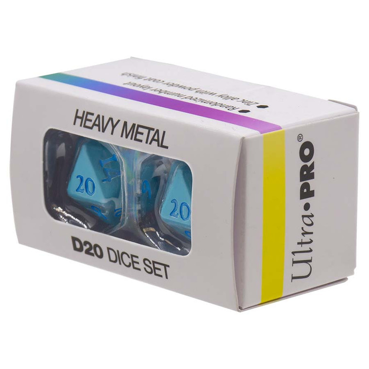 Vivid Heavy Metal D20 Dice Set (2ct): Light Blue
