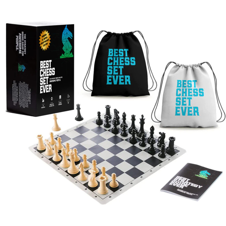 Best Chess Set Ever: Black/Natural Dual-Sided