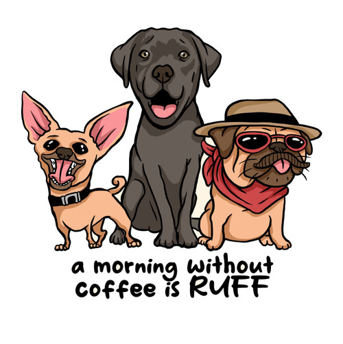 Ruff Morning Coffee Sticker