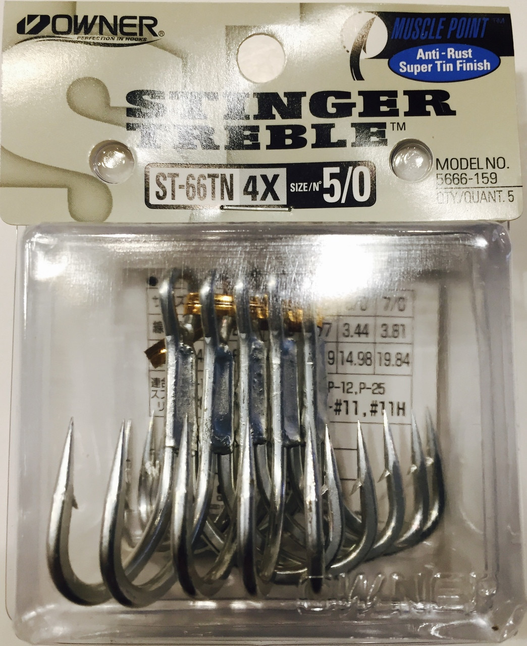Owner Stinger Treble Hook ST-46 #4 - Lure Fishing for Bass