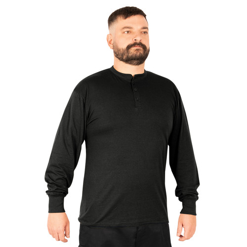 Rothco Long Sleeve Henley T-Shirt - Black