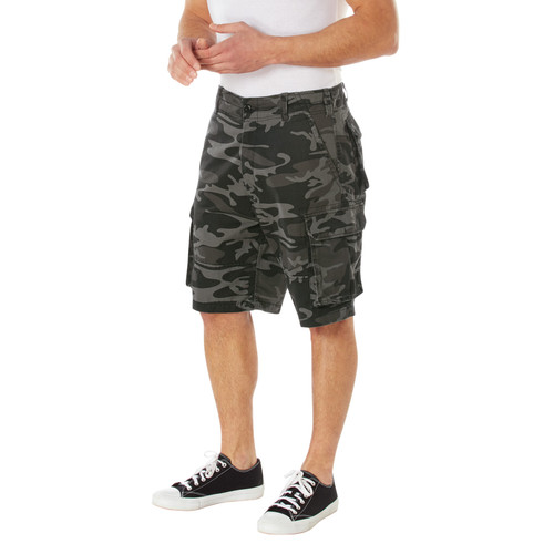 Rothco Vintage Paratrooper Cargo Shorts - Black Camo