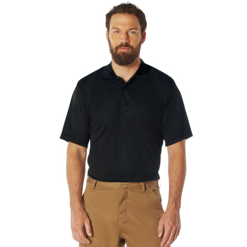 Rothco Moisture Wicking Polo Shirt - Black