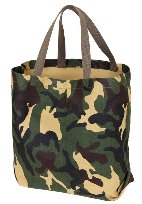 Rothco Canvas Camo and Solid Tote Bag - Woodland Camo