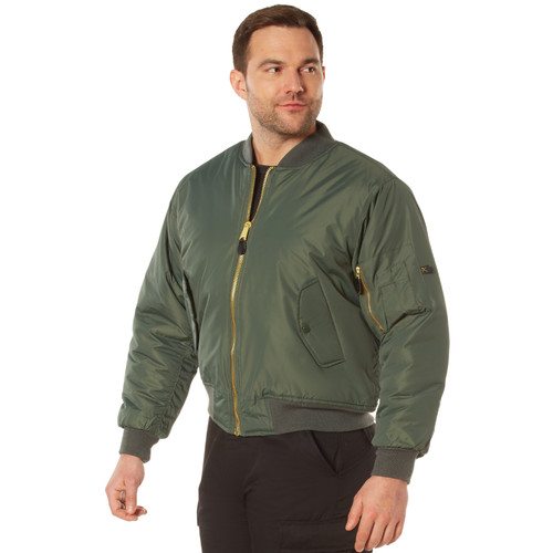 Rothco Enhanced Nylon MA-1 Flight Jacket - Sage Green