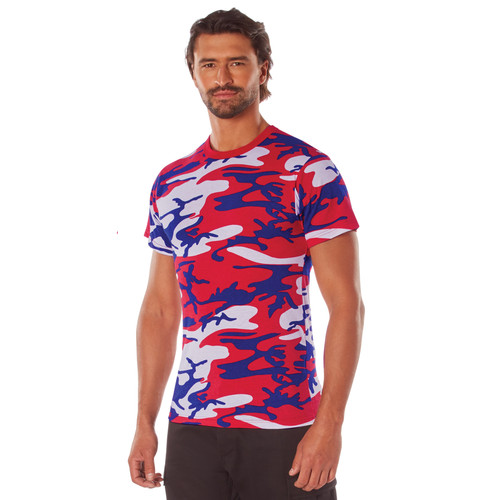 Rothco Camo T-Shirt - Red / White / Blue Camo