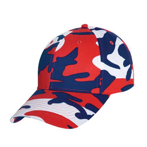 Rothco Supreme Camo Low Profile Cap - Red / White / Blue Camo