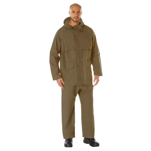 Rothco 2 Piece Microlite PVC Rainsuit - Coyote Brown