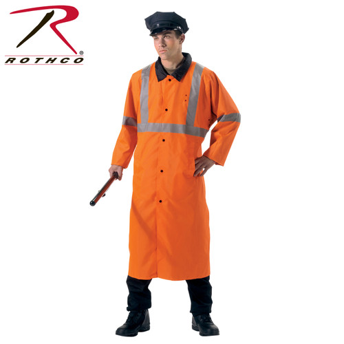 Rothco Reversible Reflective Rain Parka - Black / Orange